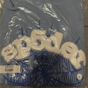 Blue and White Spider Web Hoodie
